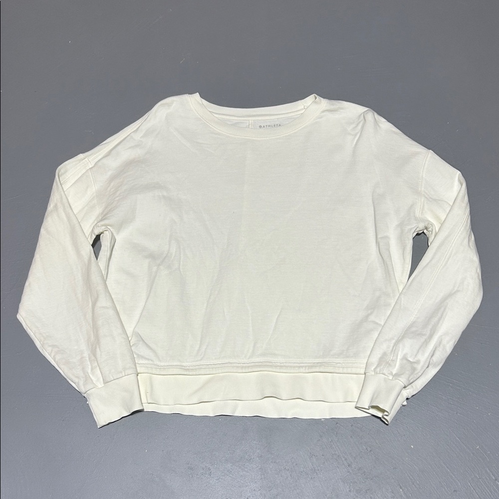 Athleta White Long Sleeve Premium Shirt (Women’s XS)